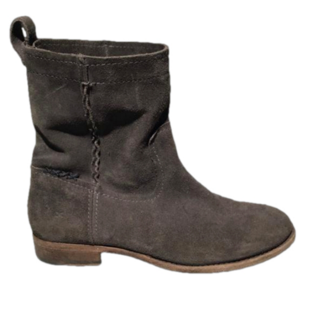 Frye Mid Calf Suede Boot Grey Womens Size 8B